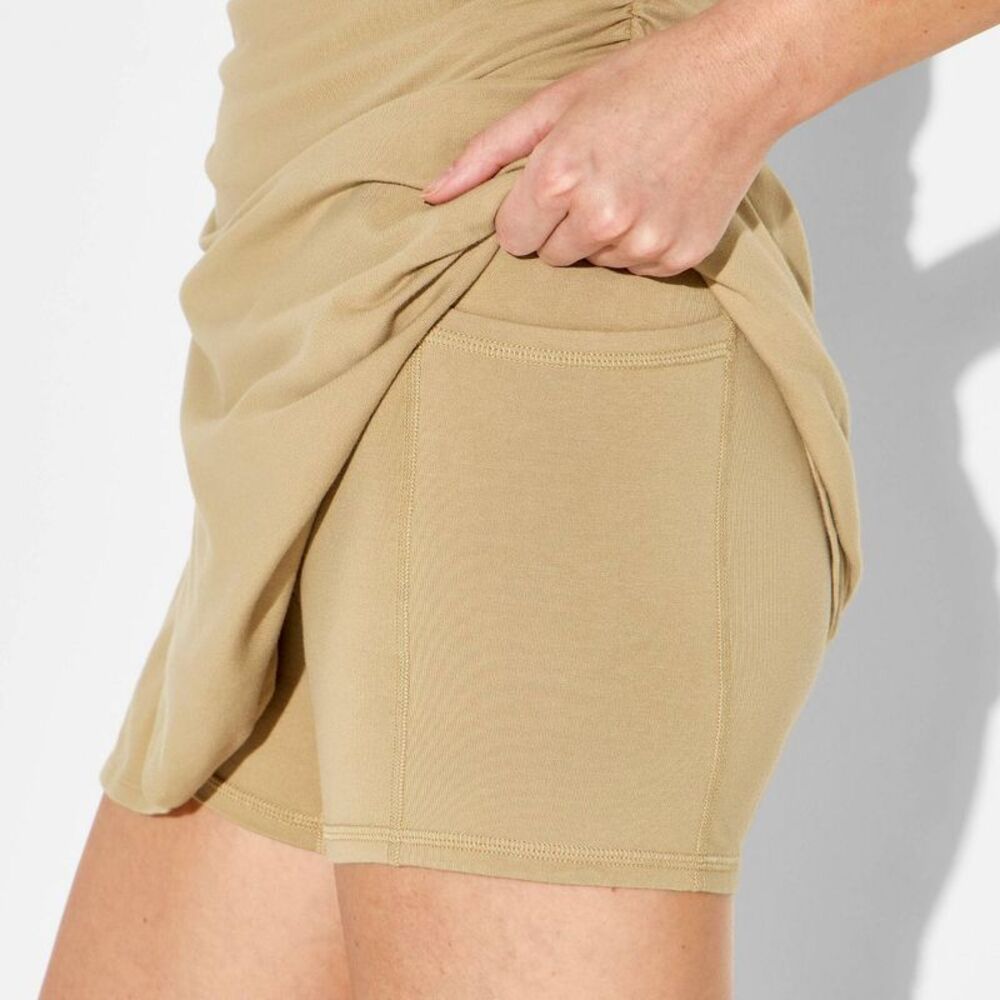 Women's Washed Jersey Dress - JoyLab Gold L - Picture 4 of 4